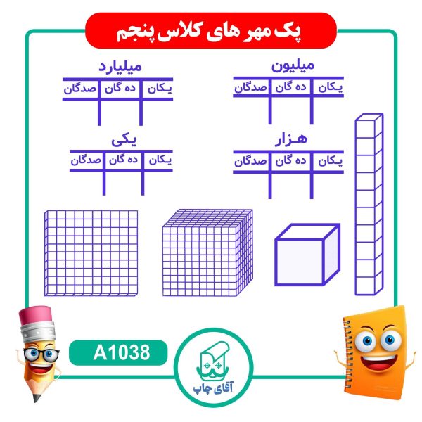 پک مهر های آموزشی کلاس پنجم دبستان  - ریاضی کد A1038